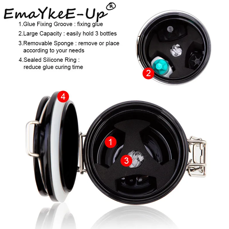 Контейнер для хранения клея ресниц с активированным углем 1 шт.|Клей ресниц| |