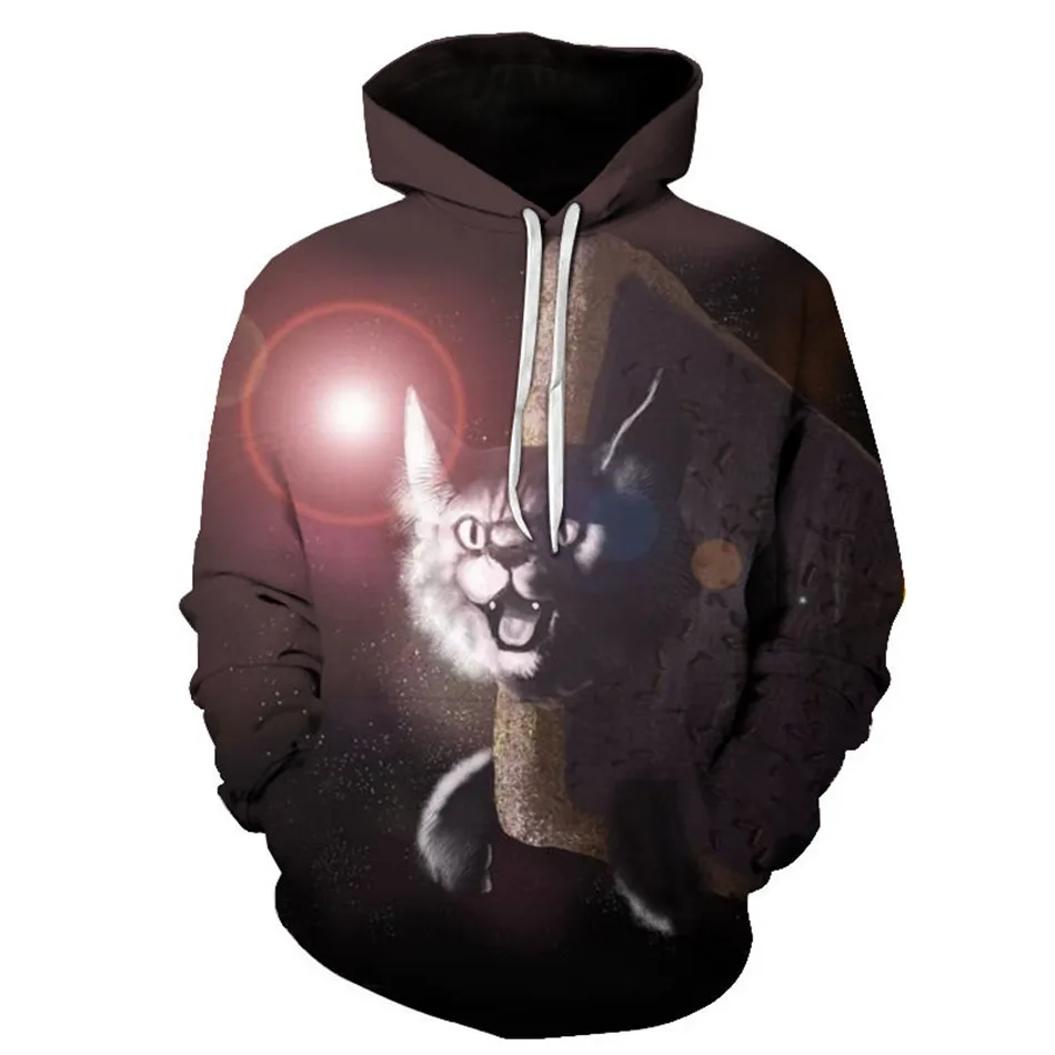 Various Styles Men'sWomen's Very Cute Cat 3D Printing Fashion Sportswear Hip Hop Casual Sweats Hoodies Anime Type Streetwear | Женская