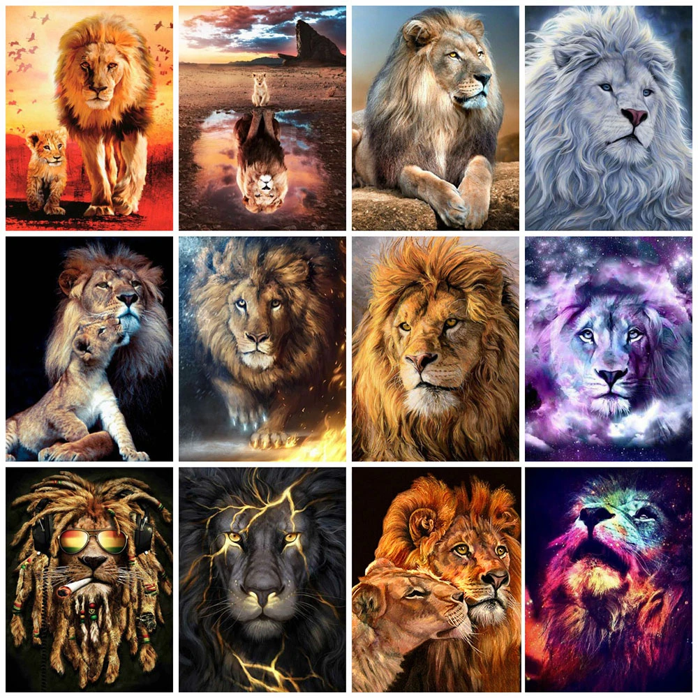 

ZOOYA 5D DIY Diamond Painting Lion Diamond Embroidery Animal Cross Stitch Animals Handwork Hobby Gift Rhinestones Art Home Decor