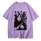 Футболка женская ужасная фиолетовая с абстрактным принтом, Готическая повседневная с коротким рукавом, в стиле Харадзюку, уличная одежда, на лето