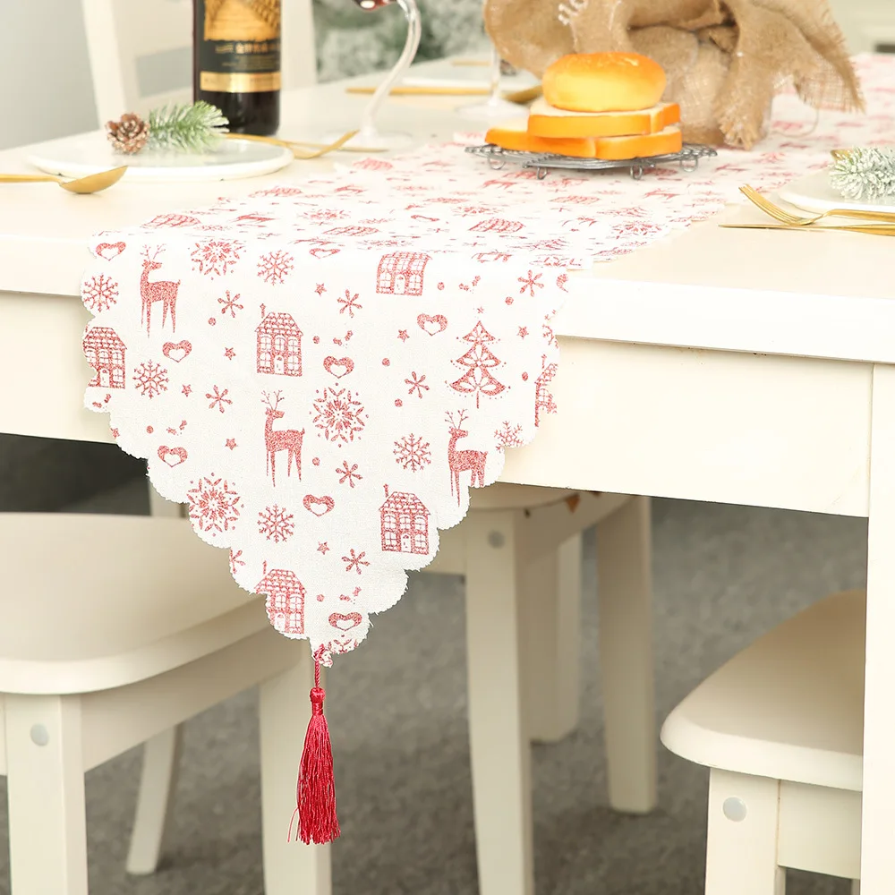 

New Christmas Decorations Linen Printed Table Spread Table Decoration Decoration Table Cloth Placemat Christmas Decoration