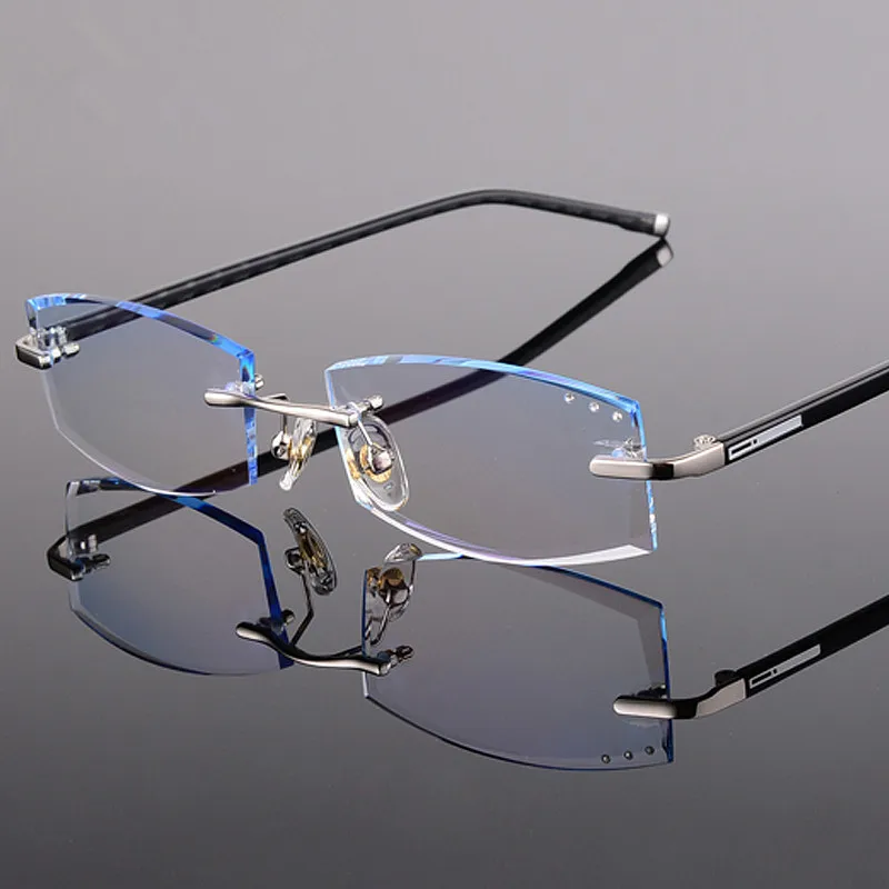 Очки мужские с бриллиантами без оправы для близорукости|glasses rimless|eyeglass myopiaeyewear