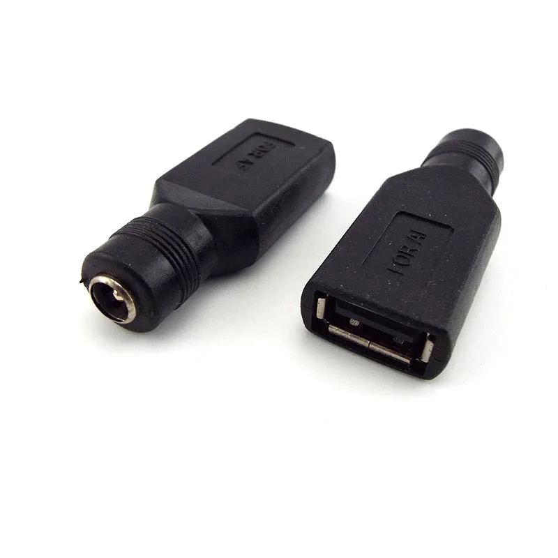 

5V USB Female Jack to Round Head Hole 5.5 x 2.1mm Female Jack DC Power Interface Conversion Charger Adapter Connector