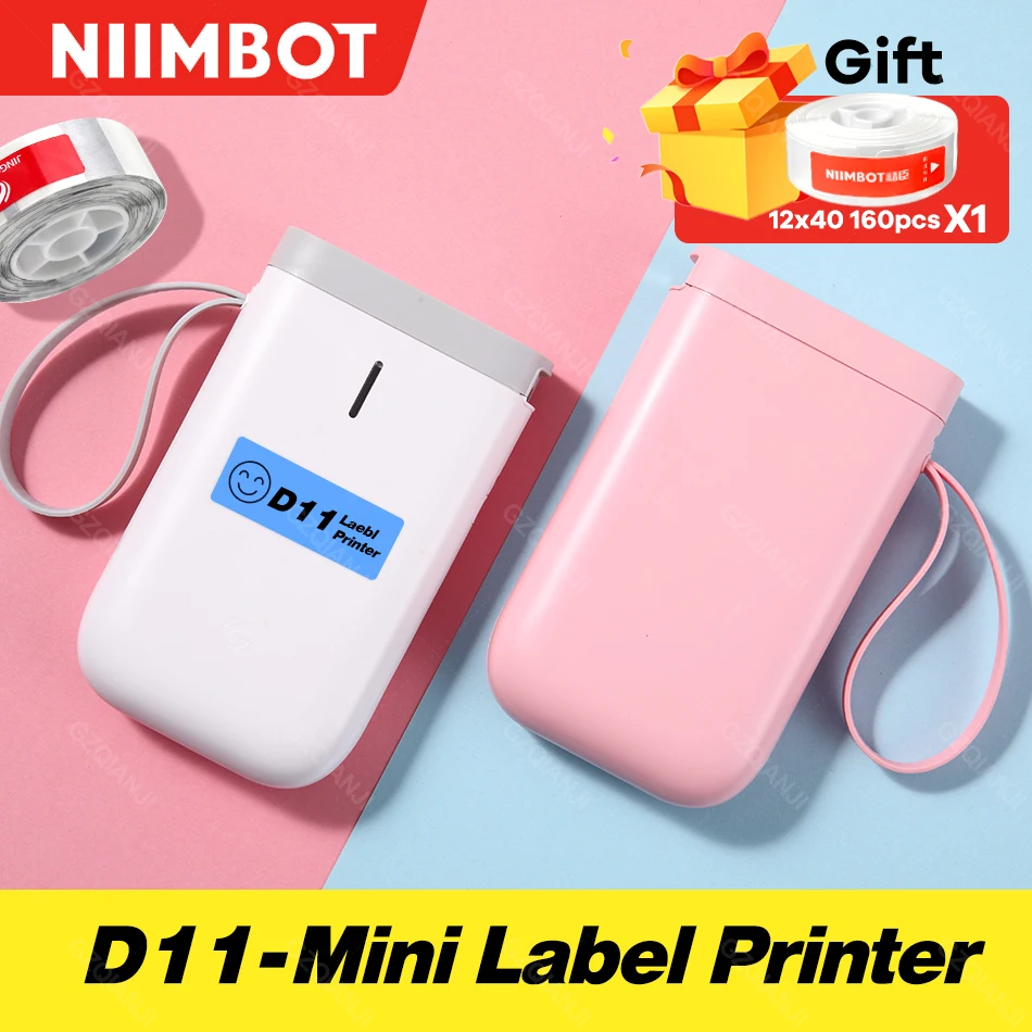 Беспроводной принтер для этикеток портативный карманный D11 термопринтер BT