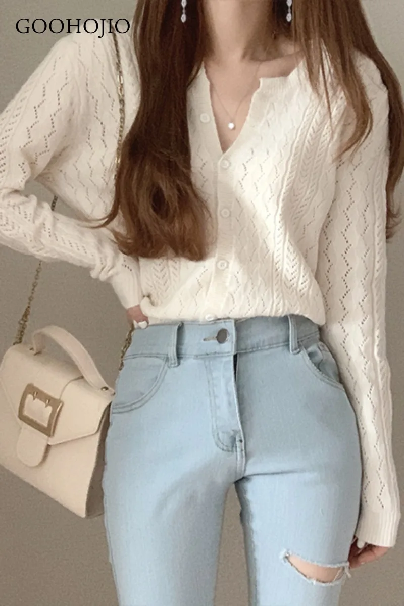 

Women Short Cardigan Knitted Sweater Autumn Winter Long Sleeve V Neck Jumper Cardigans Casual Streetwear Fashion Pull Femme Coat