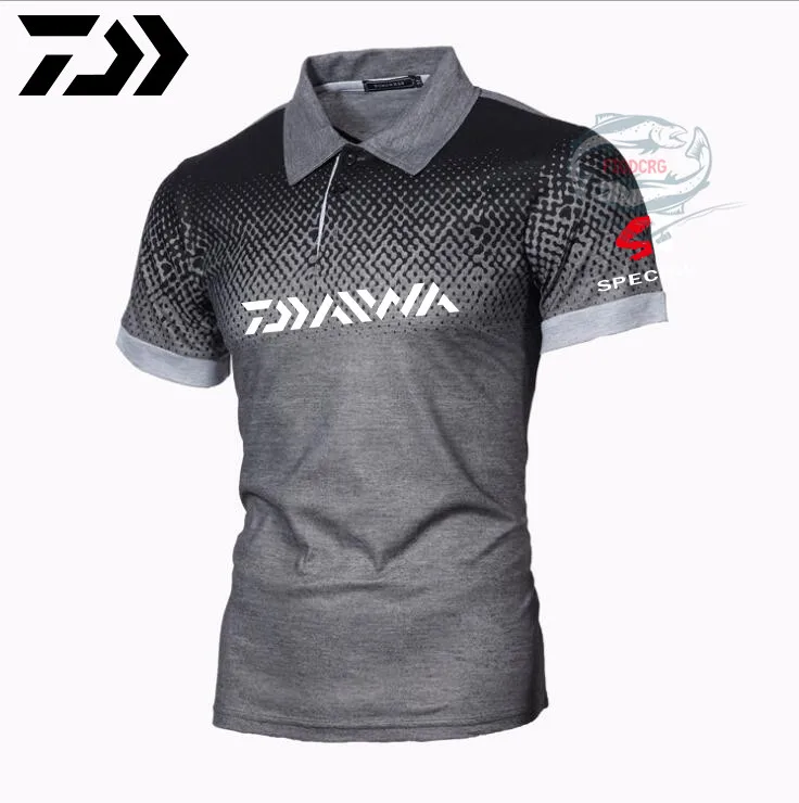 

Daiwa Clothing Fishing T Shirt Men Polo Shirt Cotton Casual Fishing Shirt Short Sleeve Breathable Fishing Clothes Outdoor Summer