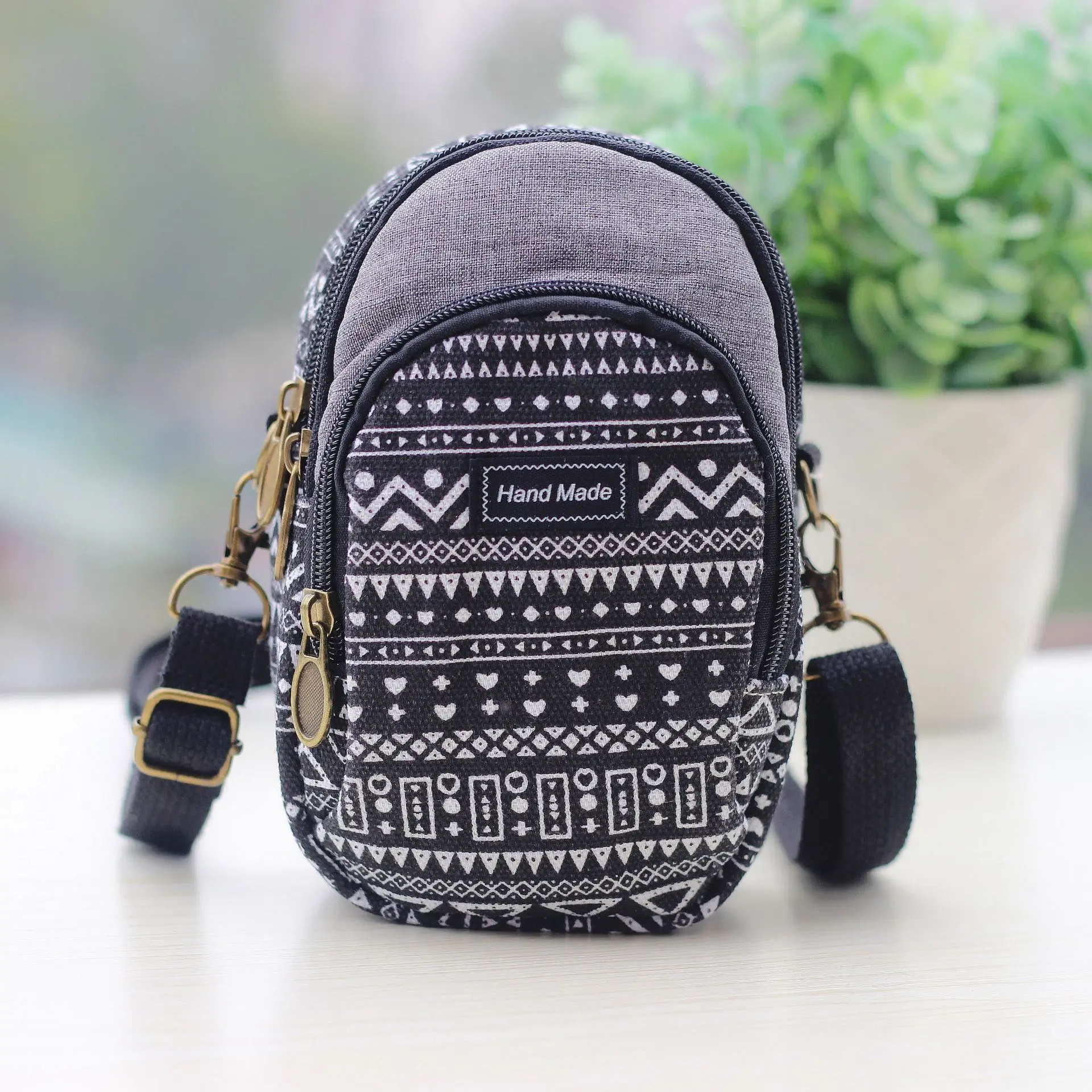 Хлопковая женская мини сумка с геометрическим принтом через плечо bolsa feminina bolso mujer