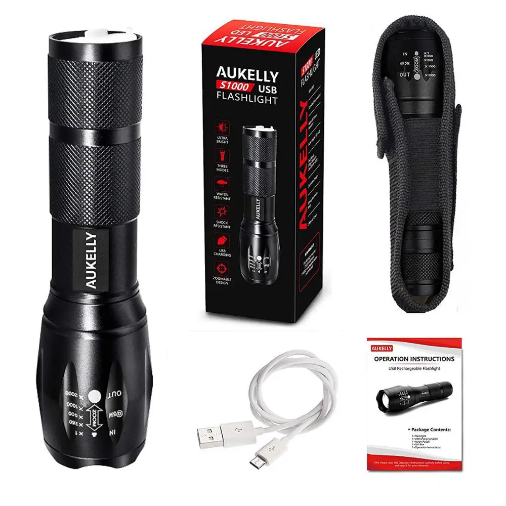 

LED Rechargeable Flashlight Zoomable Lampe Linterna Torch Outdoor Waterproof For Camping Tactical Ultra Bright Bicycle Light