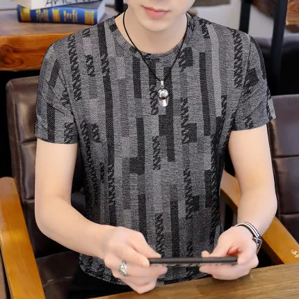 

Summer men's business casual short sleeve t-shirt 6977