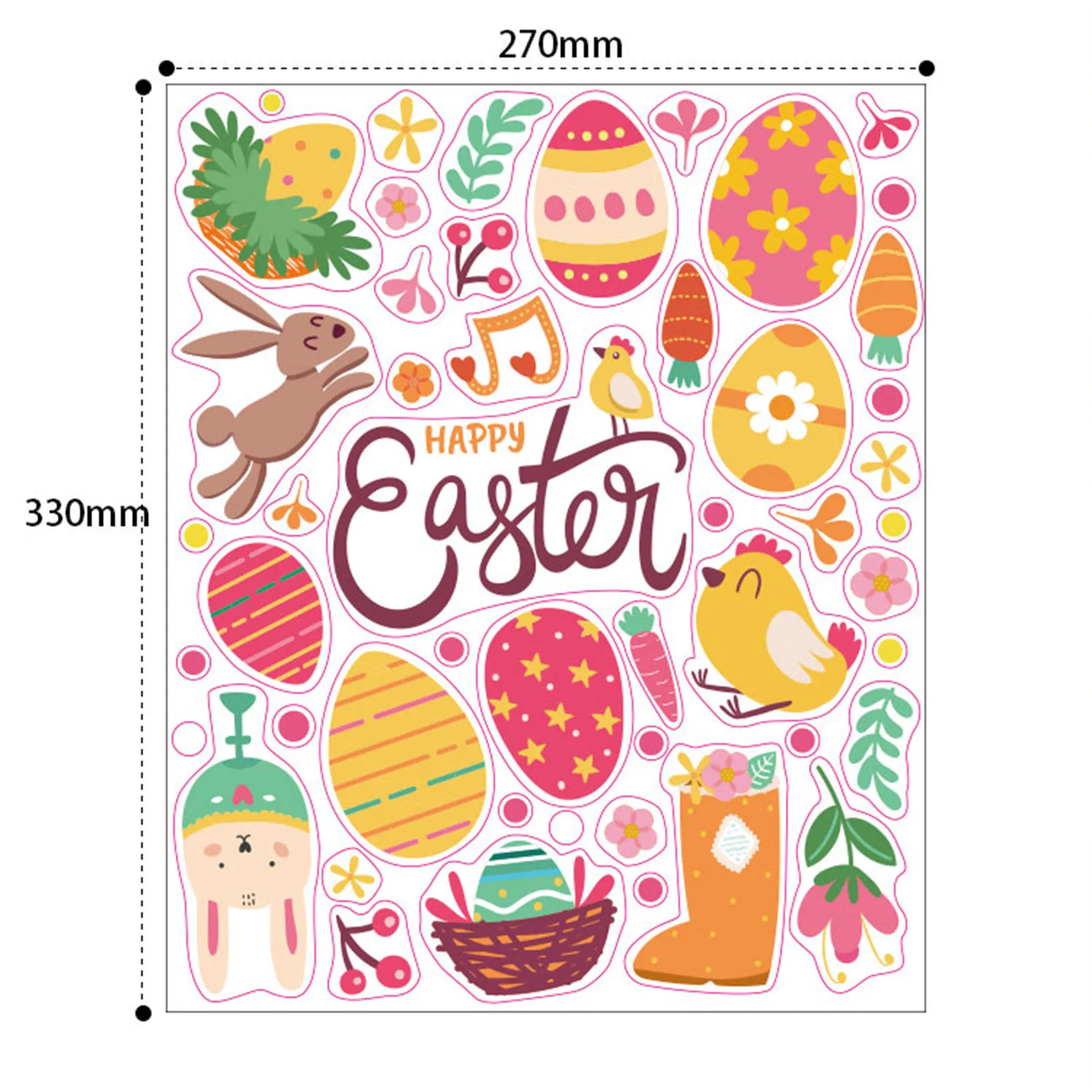 Пасха окна Стикеры Банни пасхальное праздничное украшение пасхальных яиц