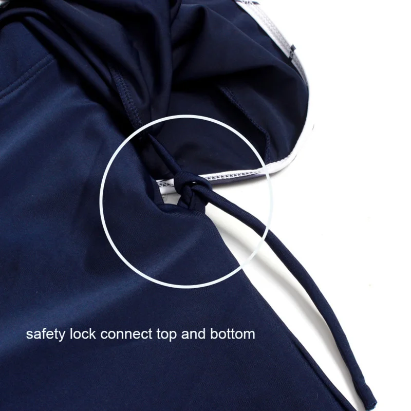 

Muslim Swimsuit Women 3 Piece Set Long Sleeve Zipper High Collar With Chest Sports Patchwork Turban Swimwear 2021 Conservative