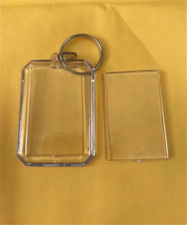 1 шт. пустые акриловые брелки для фотографий пластиковые прямоугольных ключей
