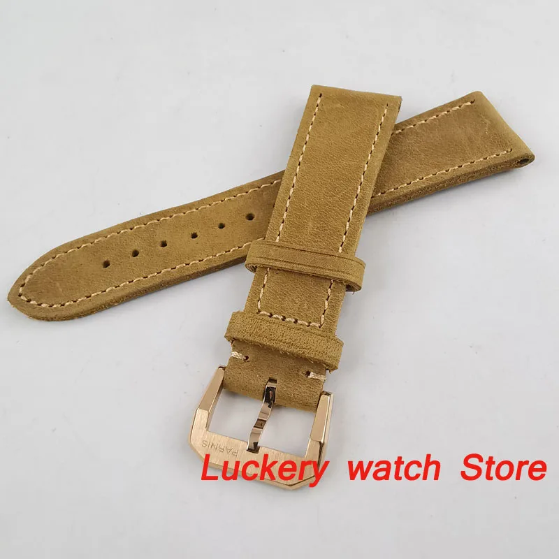 22 мм коричневый кожаный ремешок из нержавеющей стали bucklefit мужской watch BD06|Ремешки