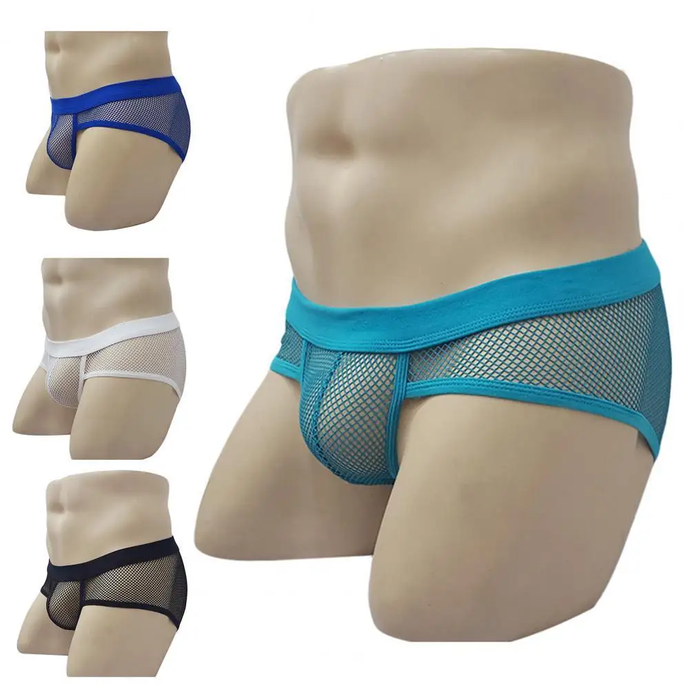 

Male Briefs Underpants Underwear Underpanties Brief Slip Sexy Bikini Soutong Mesh Men Underpants Elastic Waistband Boxer Brief