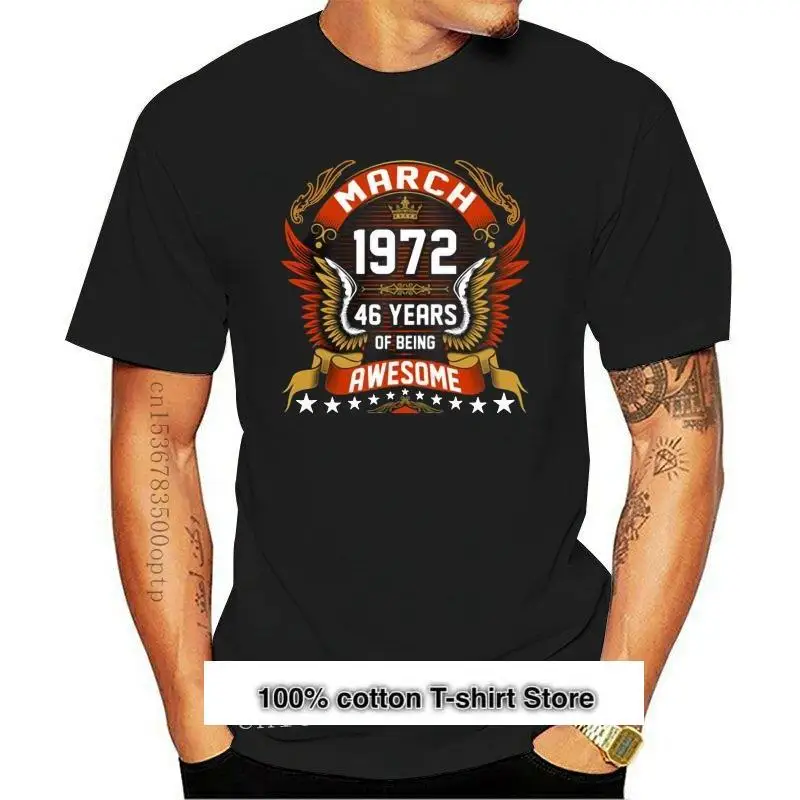 

Camiseta a la moda para hombre y mujer, ropa нормальные 46 лет для impresionante, fresca, impresionante, de verano, 1972