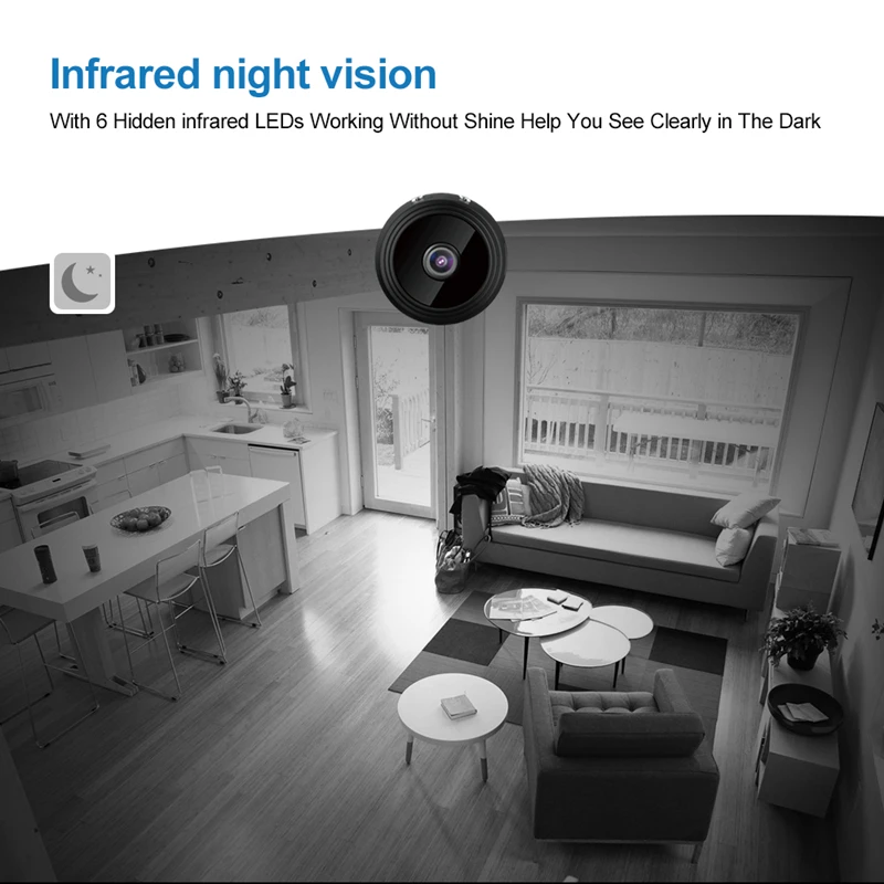 Wi Fi мини камера Vikewe 1080P HD Беспроводная IP P2P Маленькая ночного видения домашняя