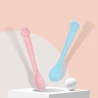 Силиконовые и изображением оленя для маленьких ложки для младенцев, безопасная ложка мягкая посуда Обучающие Детские Ложки Прорезывание Зубов, посуда для кормления