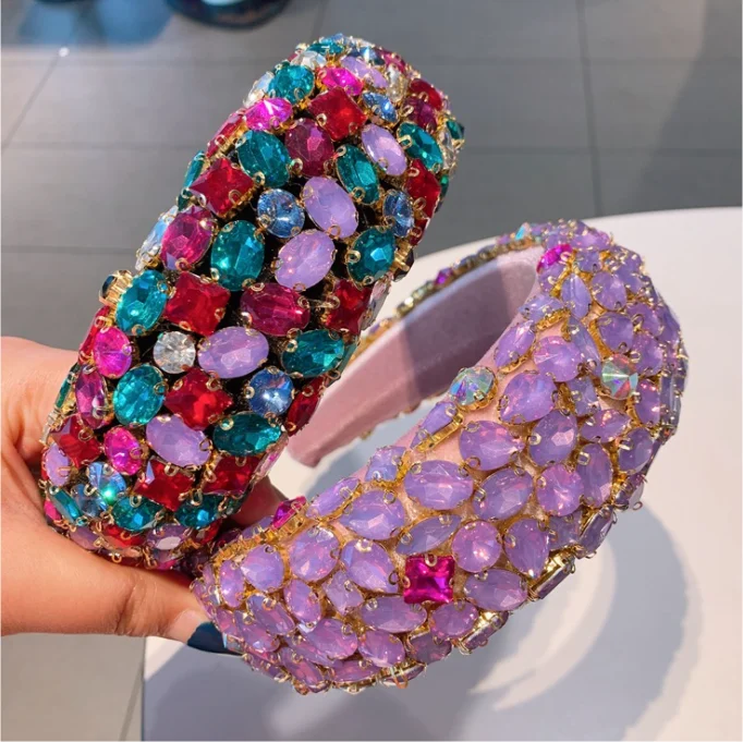 

WOMEN HAIRBANDS Street full drill baroque heavy industry headbands