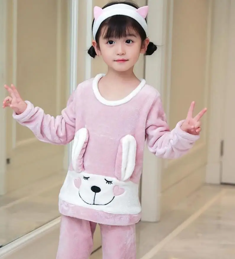 style 17 Детские пижамные комплекты, Детская Пижама, Детский костюм для сна, детская одежда для сна, зимняя теплая детская пижама, домашняя одежда для мальчиков и девочек - Цвет: style 17