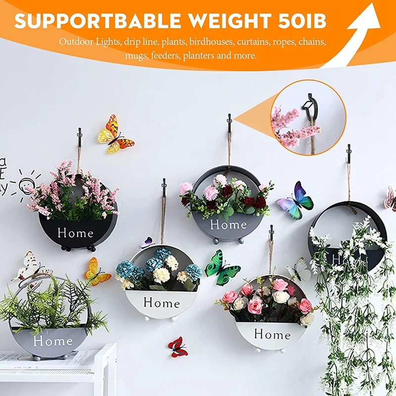 18 Set Q-Hanger Hooks for Outdoor String Lights Ceiling Hook Screw Christmas Rope Light Clips Fairy Plants Wind | Дом и сад