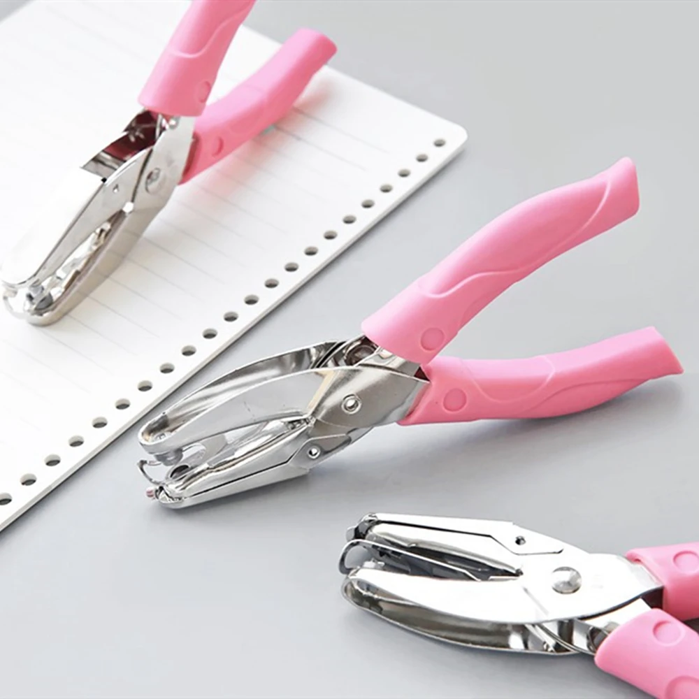 

1pc Handheld Hole Paper Punch Metal Single Hole Paper Punch Punchers With Soft Grip For Diy Craft Tags Clothing Ticket Tool