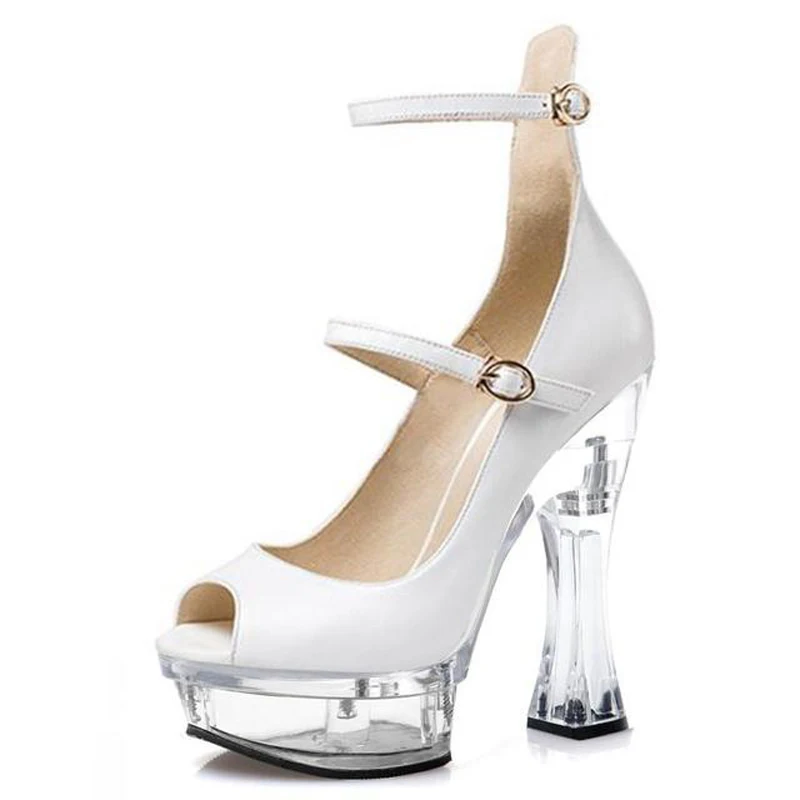 

Туфли-лодочки женские с открытым носком, высокий каблук 14 см, пикантные вечерние туфли-лодочки для ночного клуба, танцевальные туфли-лодочки на платформе 4 см