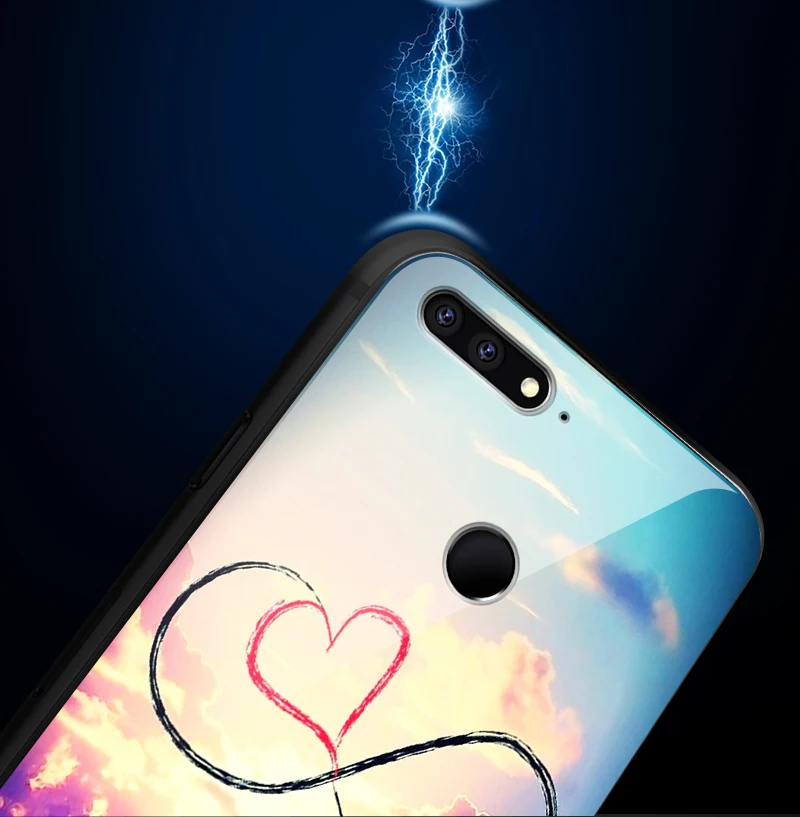 Роскошный чехол для Huawei Honor 6X 7A 7C 7X 8A 8X9 облегченное закаленное стекло Чехлы Y6 Y9 Y7 премьер-профессионал Magic2 Мягкая силиконовая задняя крышка-Чехол
