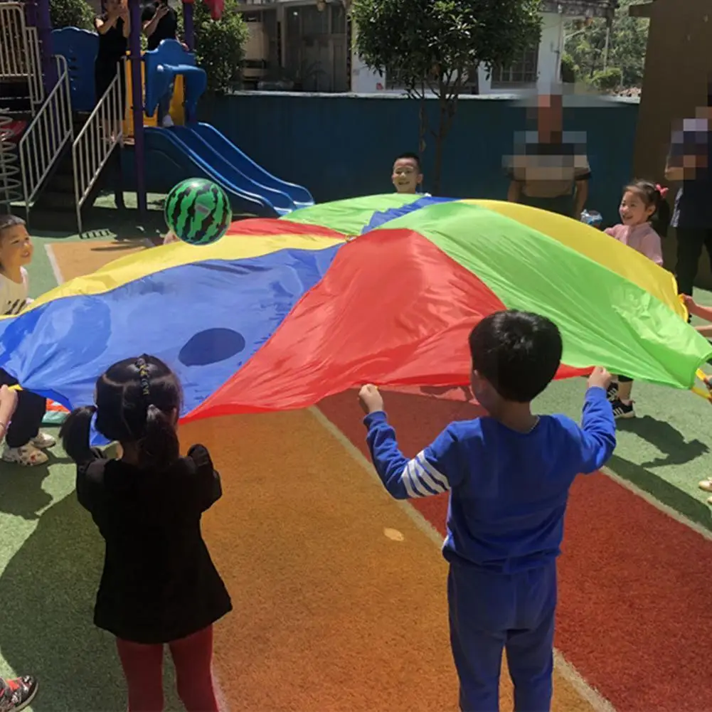 

Outdoor Rainbow Umbrella Parachute Jump-Sack Teamwork For Kids Gift Game Sale Abrasion Use Hot In Sturdy Resistant Toy Dura S4X2