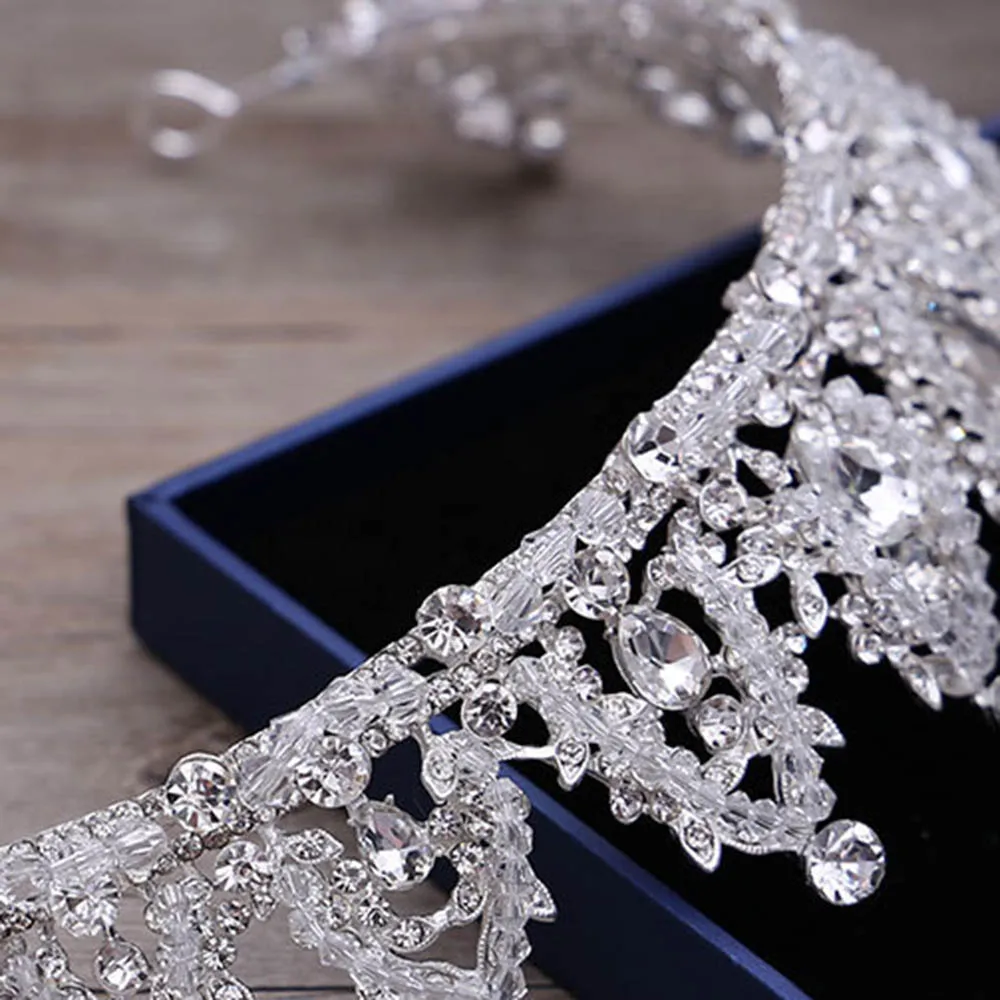 

Exquisite Bride Crystal Crown Tiara Wedding Party Princess Luxury Rhinestone Hair Band Jewelry Accessories gumki do wlosow