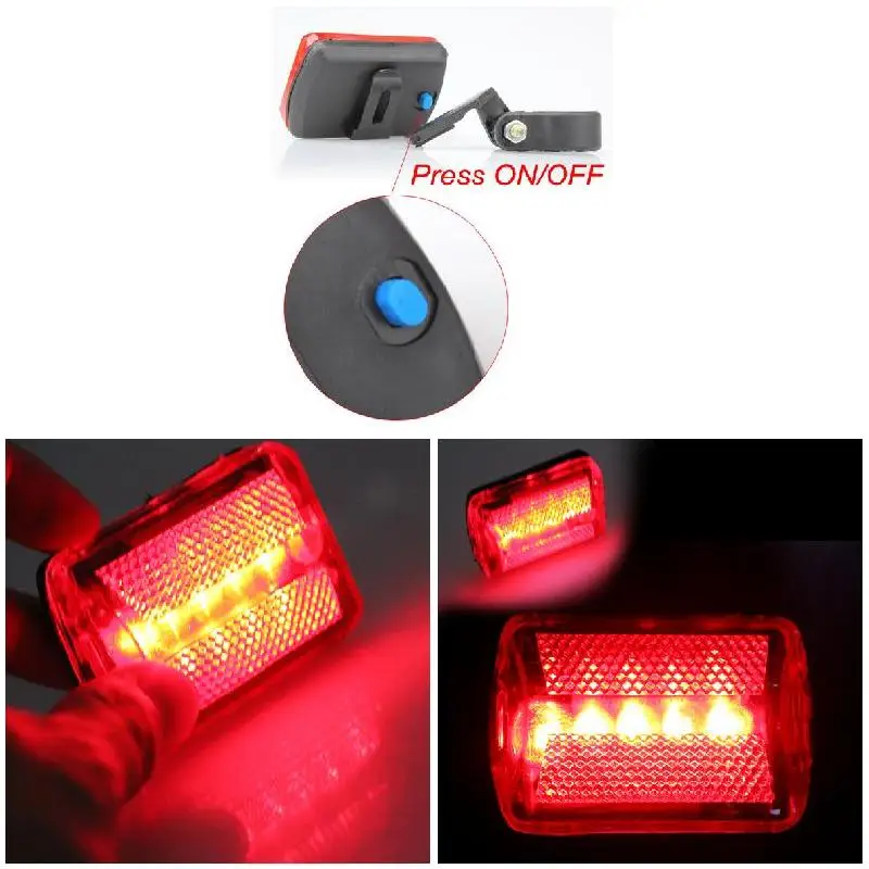 Новый 5 LED задний хвост красный велосипедный фонарь Аксессуары для велоспорта