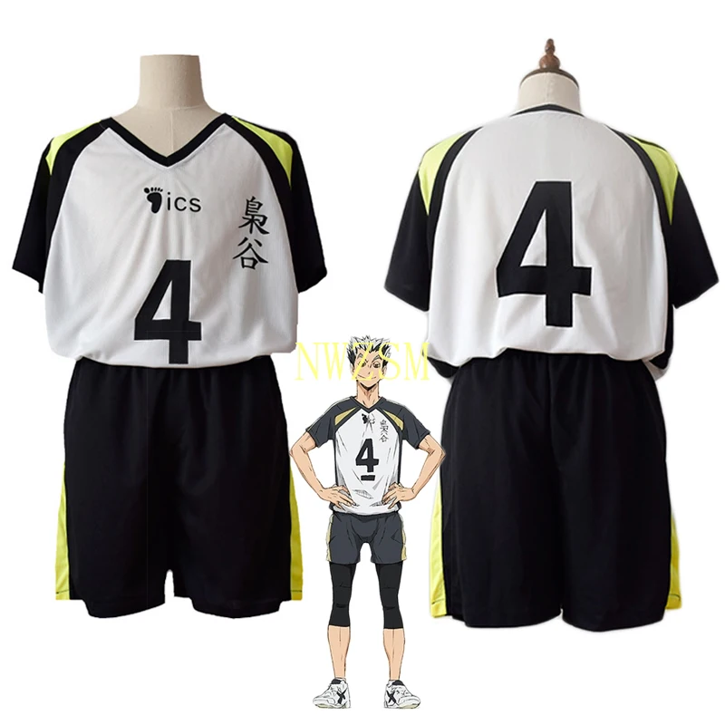 

Haikyuu!! Fukurodani Bokuto Koutarou Uniform T-shirt and Shorts Cosplay Costume Haikiyu Volley Ball Team Jersey Sportswear