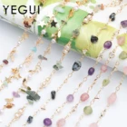 YEGUI C116, аксессуары для ювелирных изделий, цепочка сделай сам, не содержит никеля, покрытое 18-каратным золотом, жемчуг из циркония, натуральный камень, ожерелье сделай сам, 1 млот