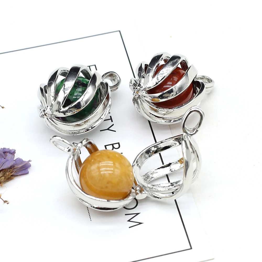 Новый стиль ожерелье подвеска натуральный камень клетка кулон для изготовления ювелирных изделий своими руками ожерелье браслет подарок ю...