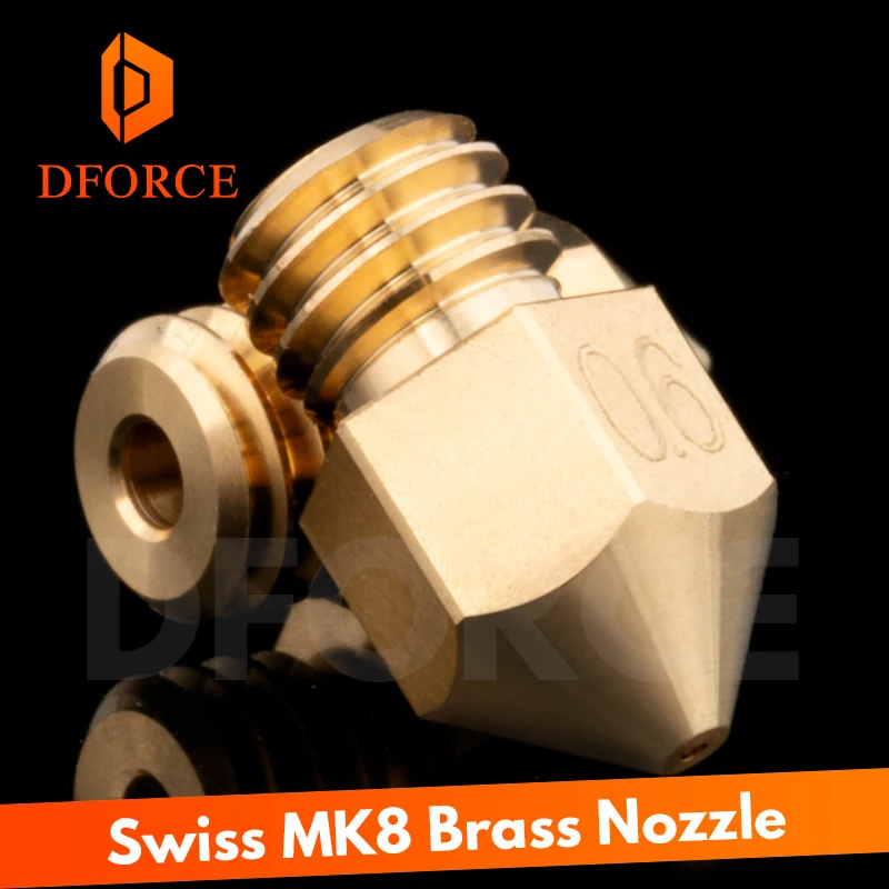 

DFORCE Swiss MK8 Brass Nozzle m6 Thread 1.75MM Filament for 3D printers hotend J-head cr10 heat block ender3 hotend