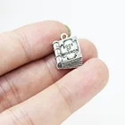 Подвеска Книга Мормона 15 шт.лот 15*13 мм, античная серебряная книга, подвески для ожерелья, серьги, изготовление ювелирных изделий своими руками