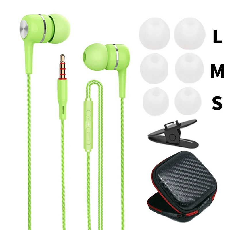 Green upgrade 2 Gift VPB S12 спортивные наушники,, проводные, супер бас, 3,5 мм, трещины, красочные, гарнитура, вкладыши с микрофоном, свободные руки для samsung - Цвет: Green upgrade 2 Gift