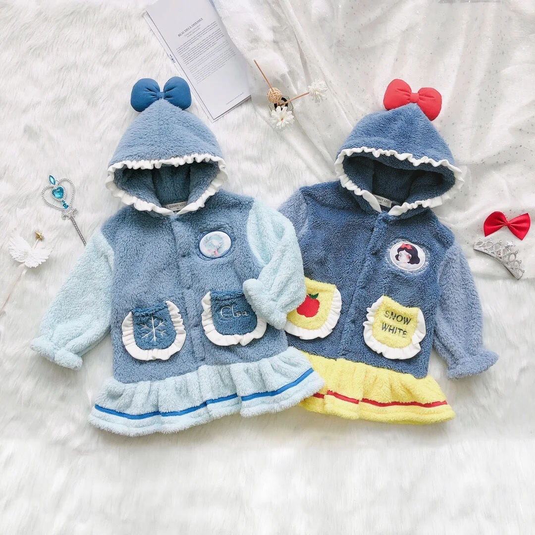 

2021 Autumn And Winter Children's New Style Girls' Sweet Princess Flannel Nightgown