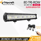 TRIPCRAFT 8D 20 дюймов Tri ряд светодиодный бар 420 Вт точечного комбинированного луча для вождения по бездорожью для грузовых автомобилей ATV внедорожник 4x4 лодка работа светильник 12-24V