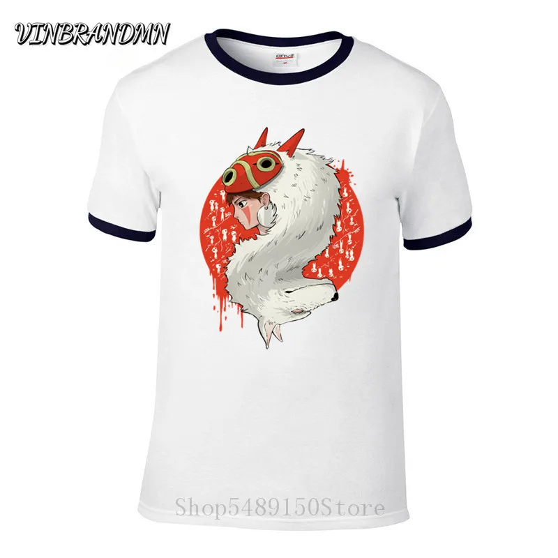 Футболка мужская летняя в японском стиле дизайнерская рубашка с принтом волка