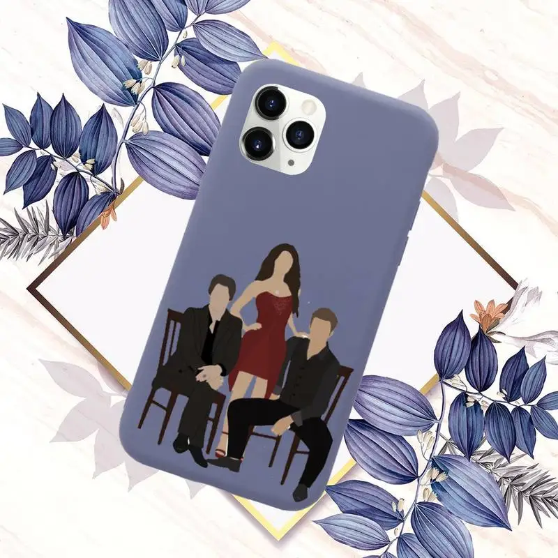 

The Vampire Diaries Stefan Damon Salvatore Phone Case Candy Color for iPhone 6 7 8 11 12 s mini pro X XS XR MAX Plus