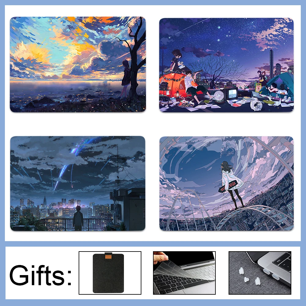 Sanmubaba мультяшный чехол для Macbook Pro Air 13 14 12 15 16 дюймов пластиковый жесткий с сумкой