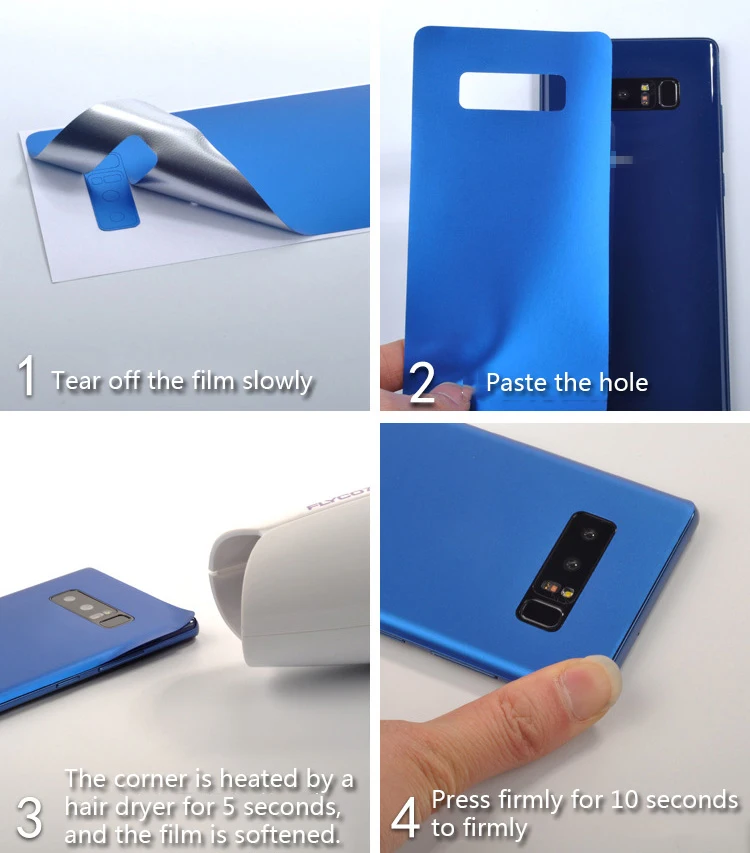 

8 Colors Phone Cover Skin Sticker For Samsung S10 S10Plus S10E Note 8/9 S8 S9 S8+ S9+ Vinyl Film Back Protector Glue Sticker