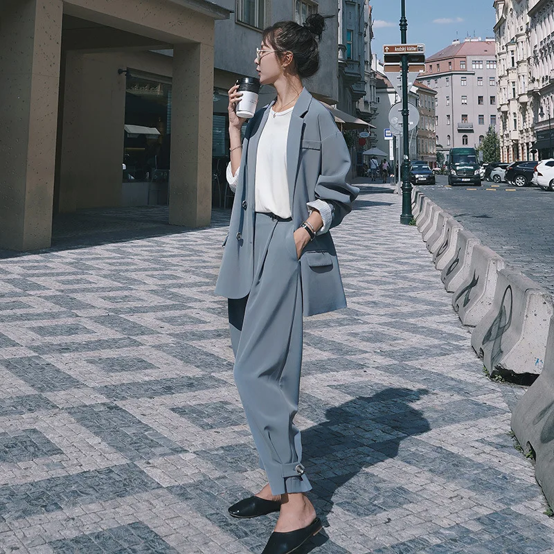 Повседневный Женский костюм с длинными рукавами новый весенне осенний