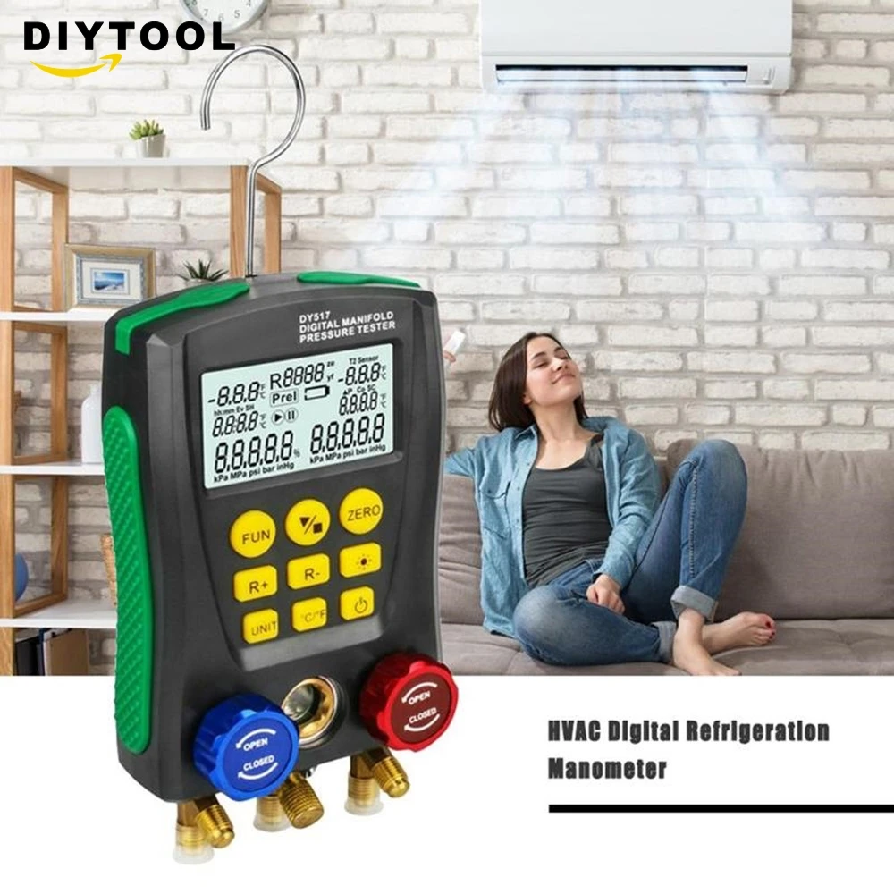 Цифровой манометр DY517 измеритель давления в вакууме для холодильного