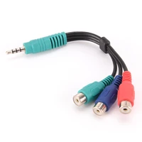 wholesale high speed 0 8 mm male jack to 3 rca female plug adapter audio converter video av cable wire cord 0 8mm to rca