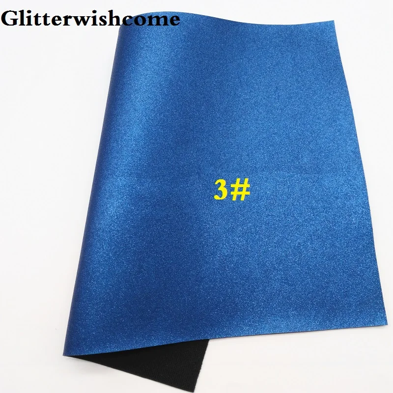 3 Glitterwishcome 30X134CM Mini Roll Sparkle Synthetic Leather, Metallic Leather, Faux PU Leather fabric Vinyl for Bows, GM051 - Цвет: 3