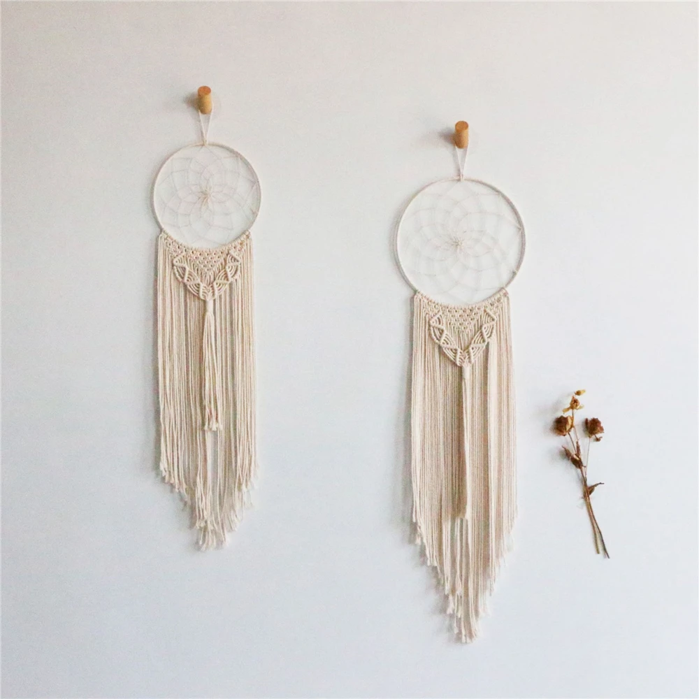 

Bohemian Handwoven Cotton Rope Hanging Dreamcatcher Wall Decoration Weaving Ornaments Crafts Living Room Decor Home Decoration