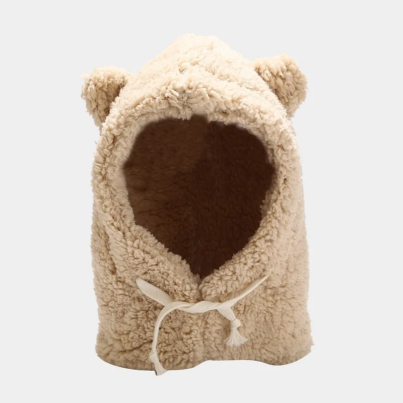 

Балаклава с капюшоном и ожерельем из овечьей шерсти, 3 цвета