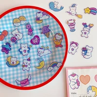 40pcslot kawaii bear daily series stickers for decor diy phone cups decorative sticker planner scrapbooking stationery supplies
