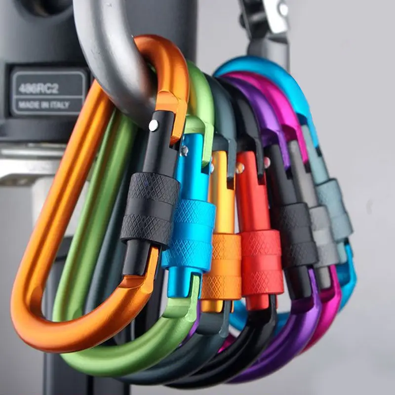 

Portable Outdoor Carabiner Safety Buckle Quick Hanging Keychain Backpack Equipment Hook Multifunctional Aluminum Spring Buckle
